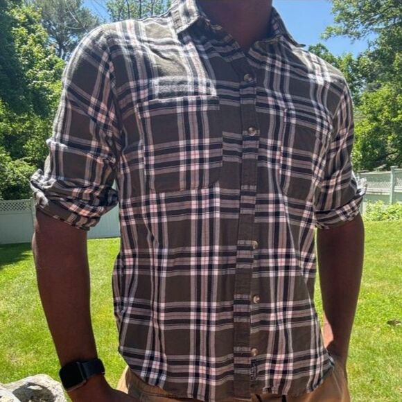 Abercrombie & Fitch Green Plaid Shirt size small - Picture 4 of 4